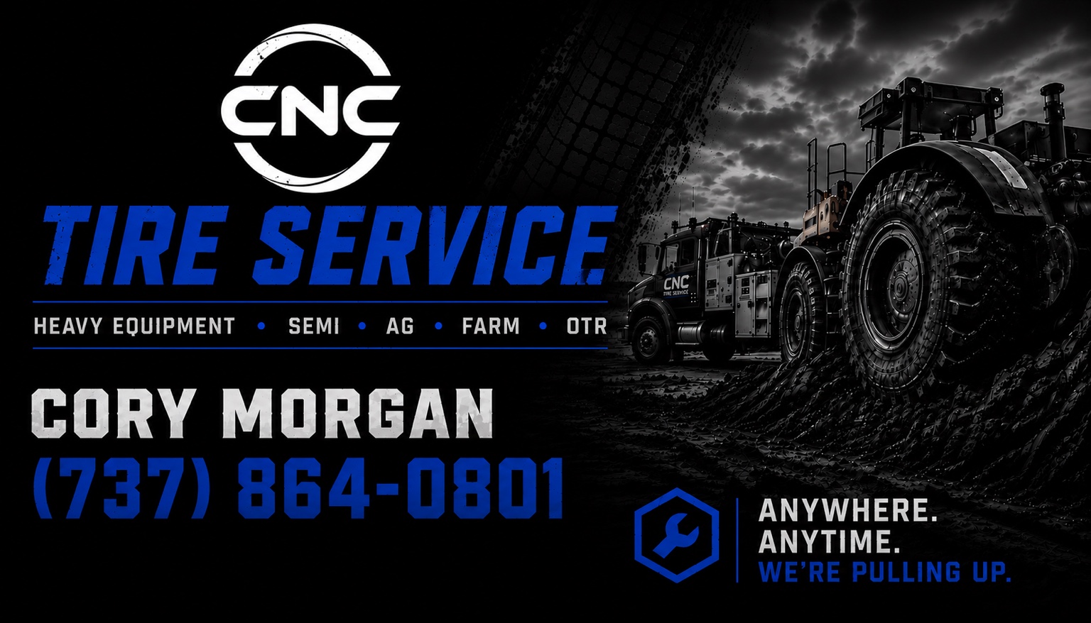 CNC Tire Service heavy equipment service graphic
